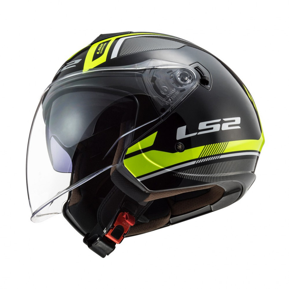 Мотошлем LS2 OF573 Twister II Flix Black H-V Yellow