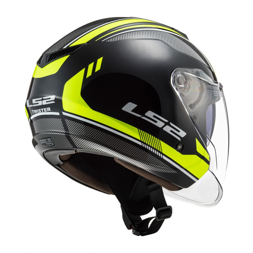 Мотошлем LS2 OF573 Twister II Flix Black H-V Yellow