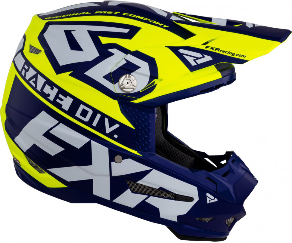 Мотошлем FXR 6D ATR-2 Race Div 21 Hi Vis/Navy