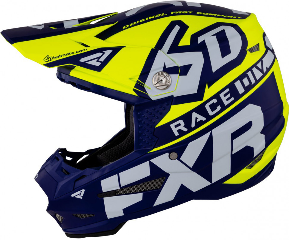 Мотошлем FXR 6D ATR-2 Race Div 21 Hi Vis/Navy