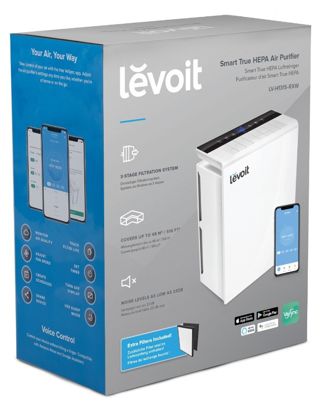 Очиститель воздуха Levoit Smart Air Purifier LV-H131S-RXW + Extra filter White (HEAPAPLVSEU0031)