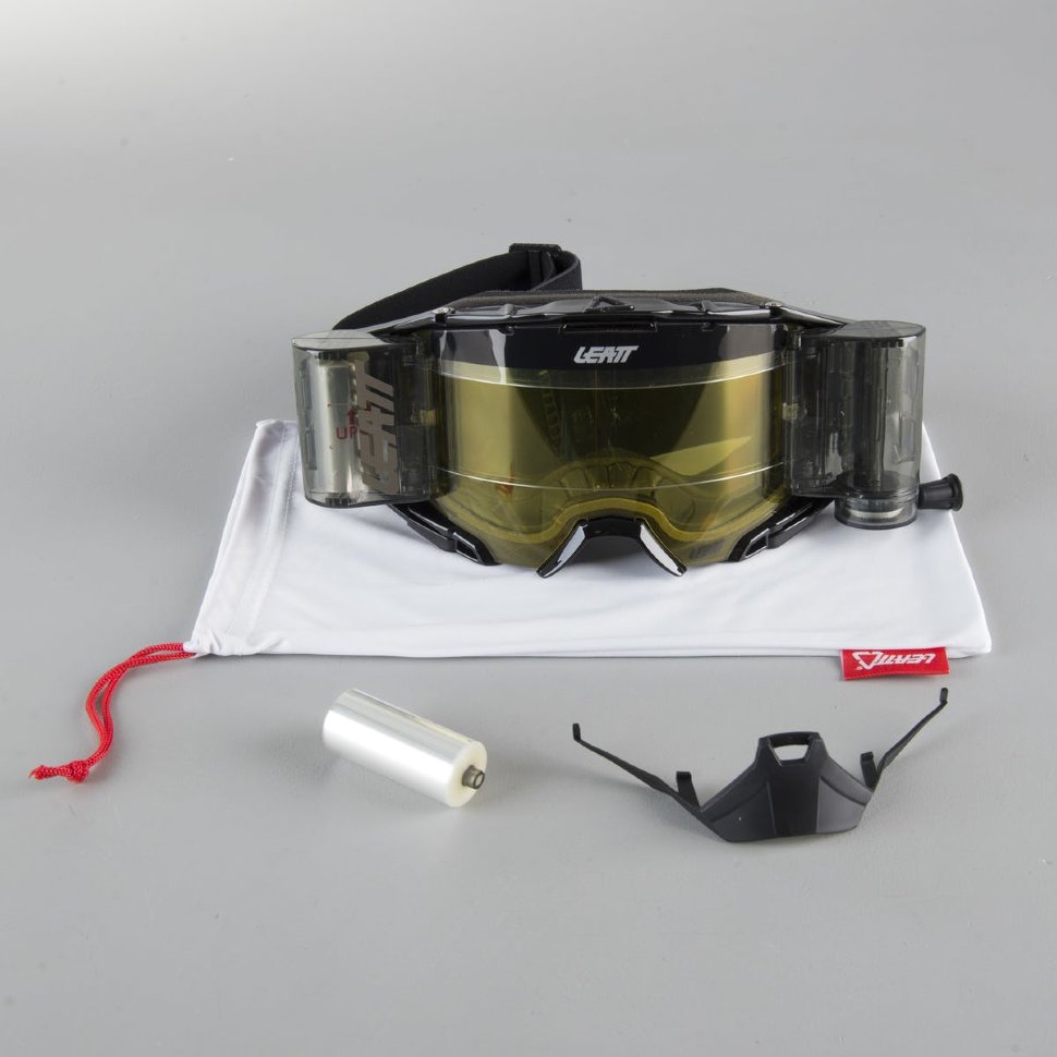 Мото очки Leatt Velocity 6.5 Roll-Off Black/Grey Yellow 65% (8019100051)