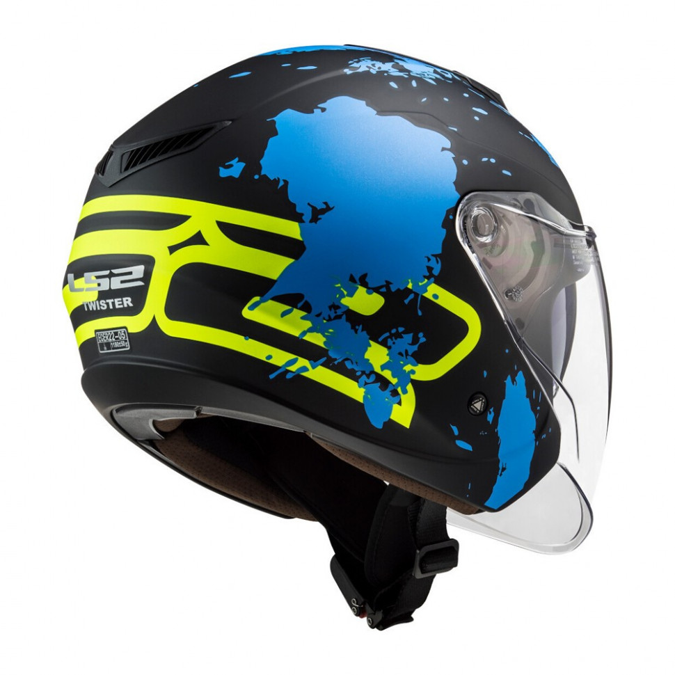 Мотошлем LS2 OF573 Twister II Xover Matt Black Blue