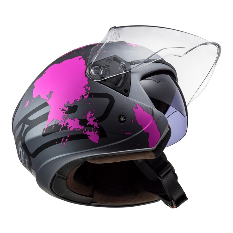 Мотошлем LS2 OF573 Twister II Xover Titanium Purple