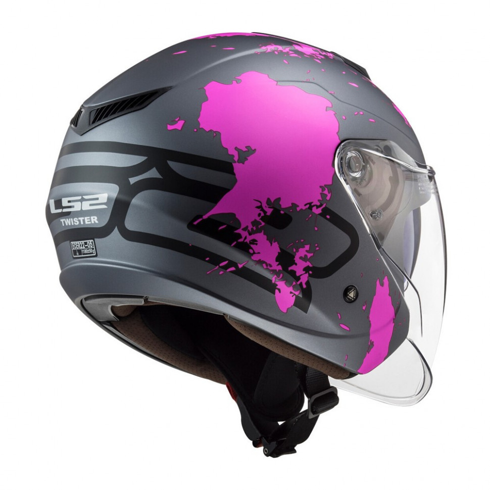 Мотошлем LS2 OF573 Twister II Xover Titanium Purple