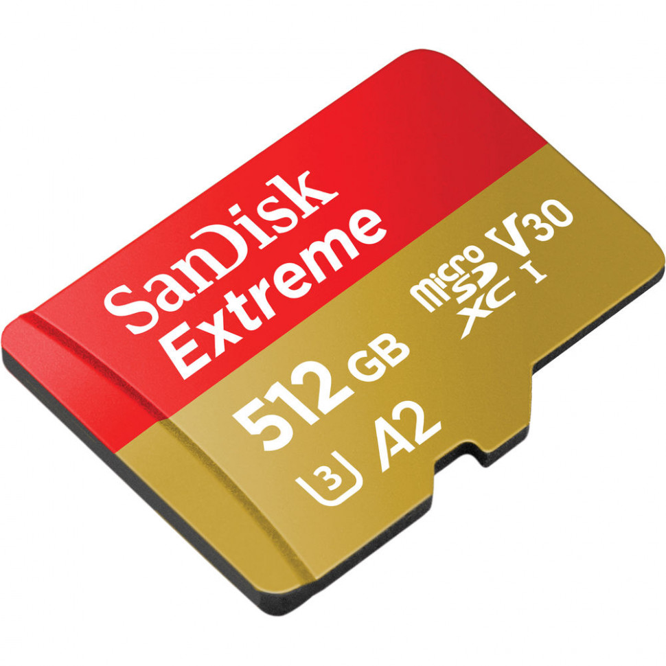 Карта памяти SanDisk 512GB Extreme microSDXC UHS-I+ SD-Адаптер (SDSQXA1-512G-AN6MA)