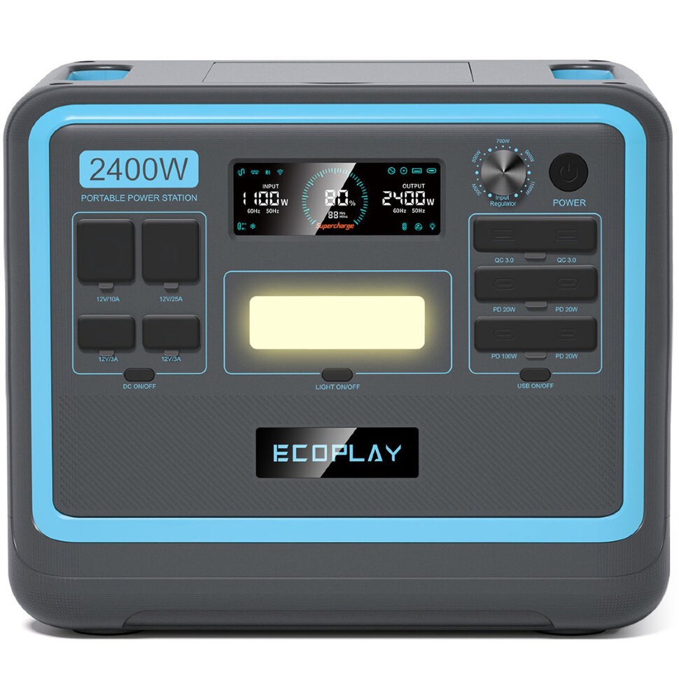 Зарядная станция EcoPlay EP2400 (2048 Вт·ч / 2400 Вт) (EP2400-N052-2048WH)