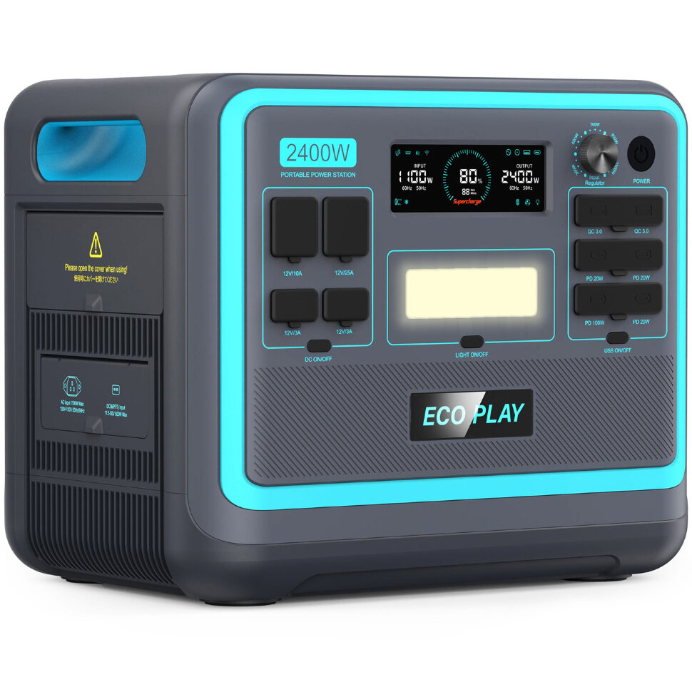 Зарядная станция EcoPlay EP2400 (2048 Вт·ч / 2400 Вт) (EP2400-N052-2048WH)