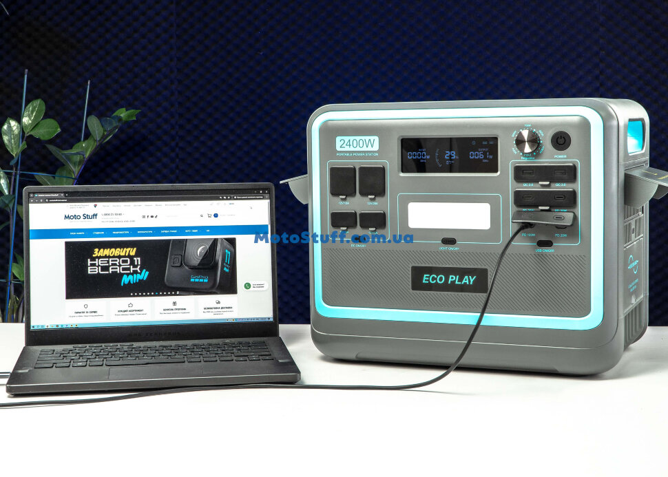 Зарядная станция EcoPlay EP2400 (2048 Вт·ч / 2400 Вт) (EP2400-N052-2048WH)