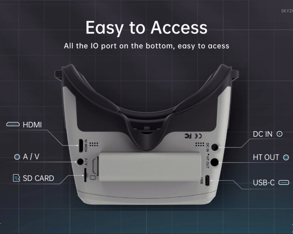 Видео очки для FPV Skyzone Cobra X V2 5.8G с приёмником SteadyView (COBRAX)