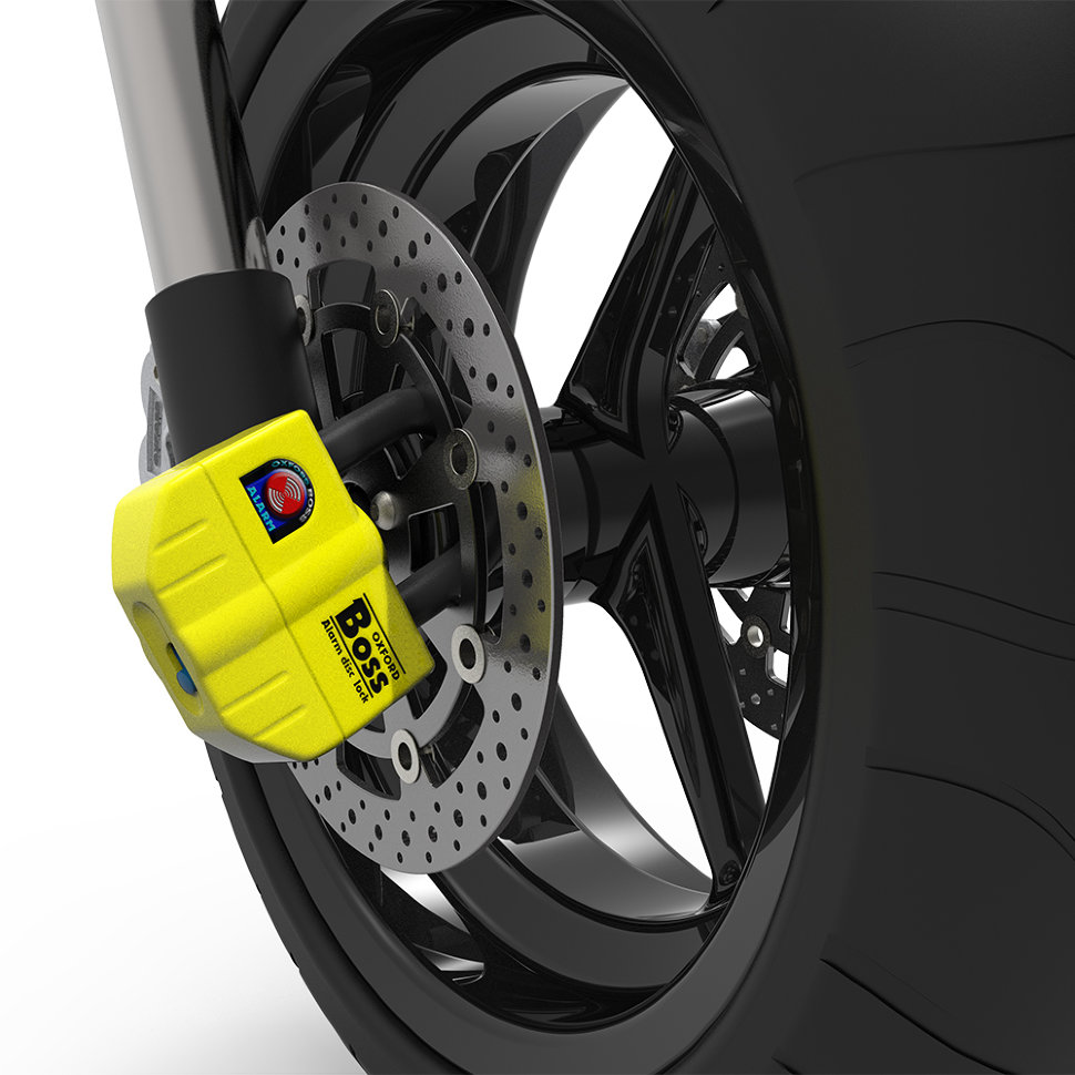 Замок с сигнализацией и противоугонной цепью Oxford Big Boss Alarm 12мм Chainlock 2м (OF12)