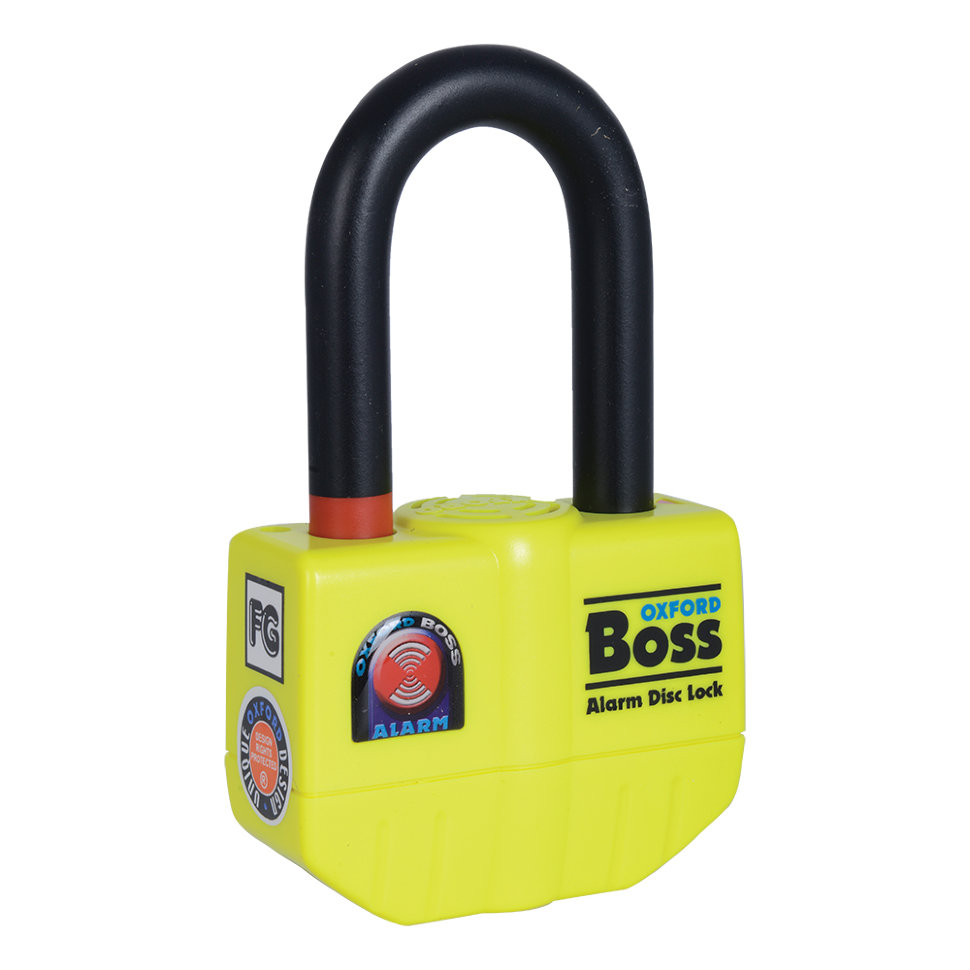 Замок дисковый с сигнализацией и цепью Oxford Big Boss Alarm Disc 12мм Chainlock 1.5м (OF11)
