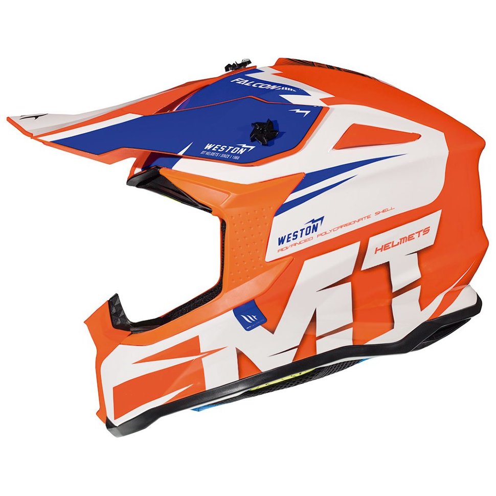 Мотошлем MT Helmets Falcon Weston Orange/White/Blue