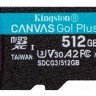 Карта пам'яті Kingston 512GB microSDXC C10 UHS-I U3 A2 R170/W90MB/s + SD адаптер (SDCG3/512GB)