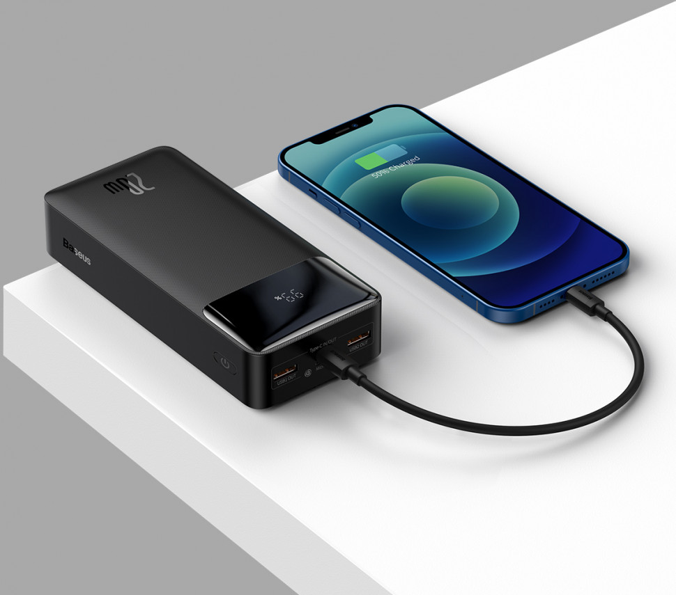Зовнішній акумулятор Baseus Bipow Digital Display 30000mAh 20W Black (PPDML-N01)