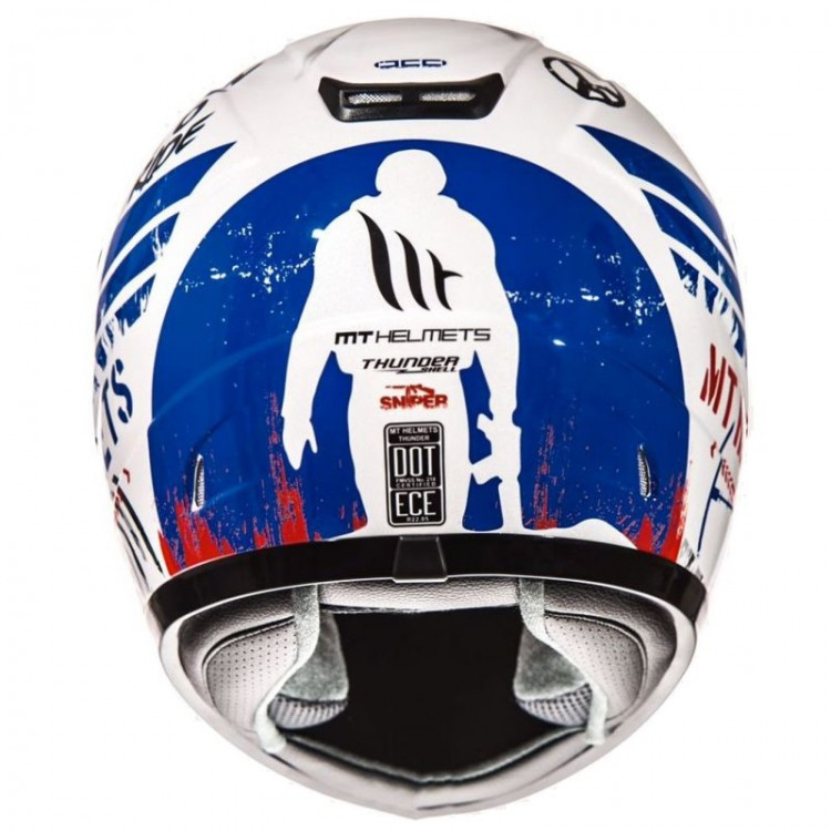 Детский мотошлем MT Helmets Thunder Kid Sniper White/Blue/Red