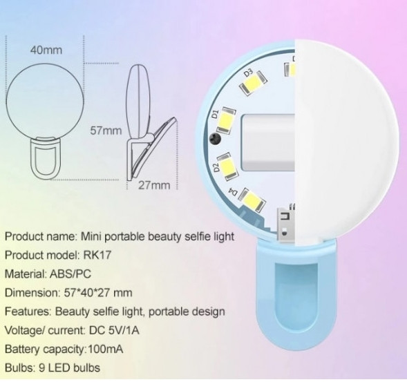 Світло для смартфона AccPro RK-17W White