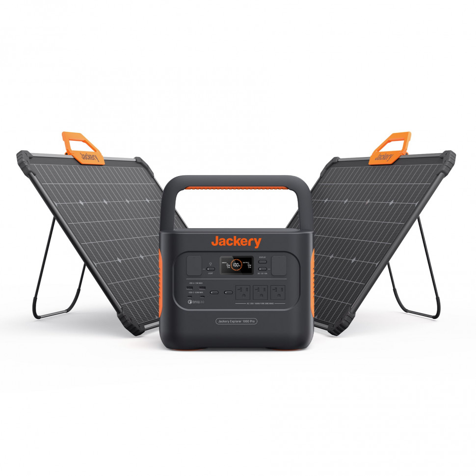 Солнечный генератор Jackery Solar Generator 1000 Pro (Explorer 1000 Pro + 2*Solarsaga 80W) (1002 Вт·ч / 1000 Вт)