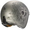 Мотошлем MT Helmets Jet Le Mans 2 SV Skull & Roses Grey Matt