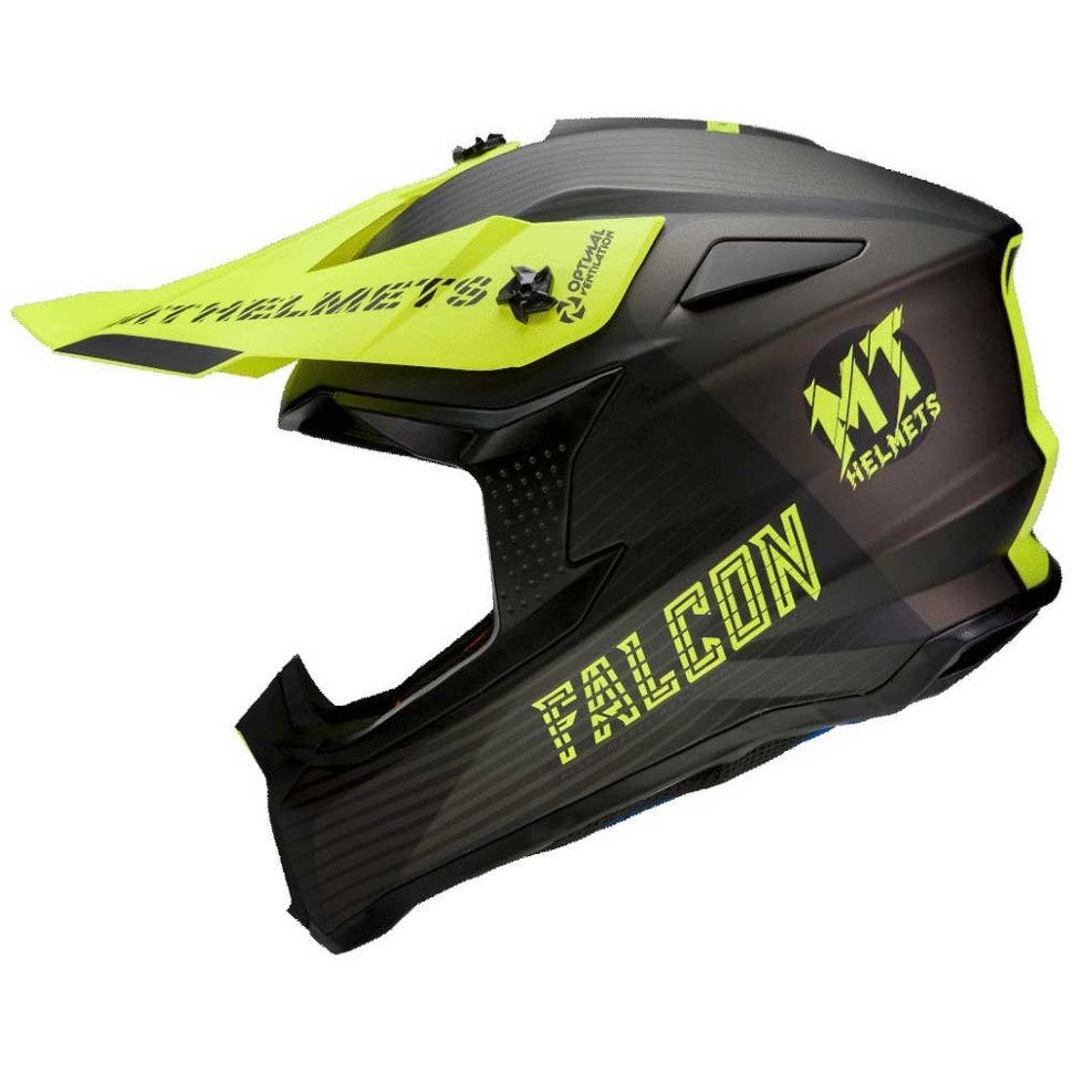 Мотошлем MT Helmets Falcon System Matt Black/Fluor Yellow