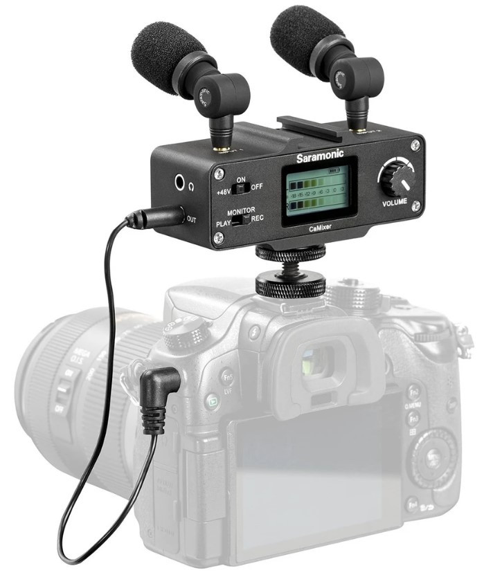 Микшер с двумя микрофонами Saramonic CaMixer