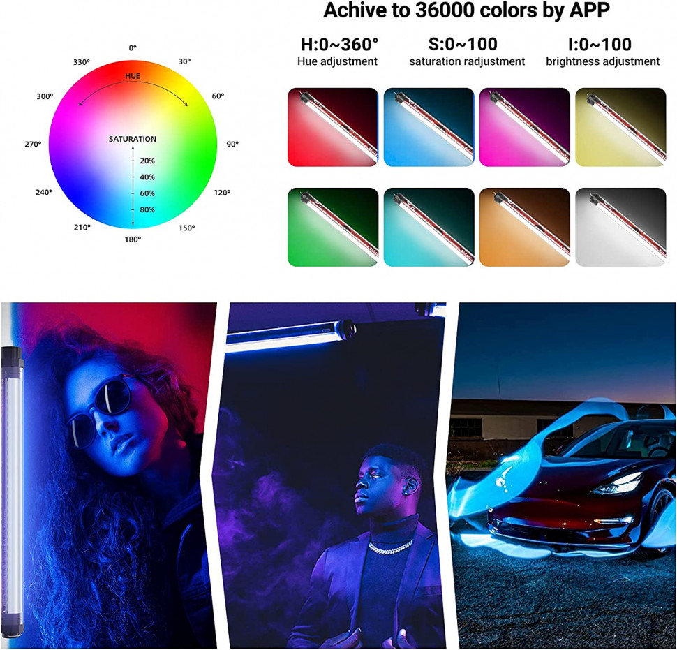 Водонепроницаемый свет трубка Luxceo P7RGB Pro 8W