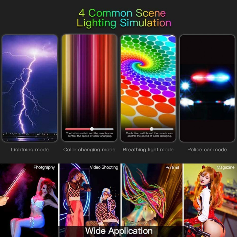 Водонепроницаемый свет трубка Luxceo P7RGB Pro 8W