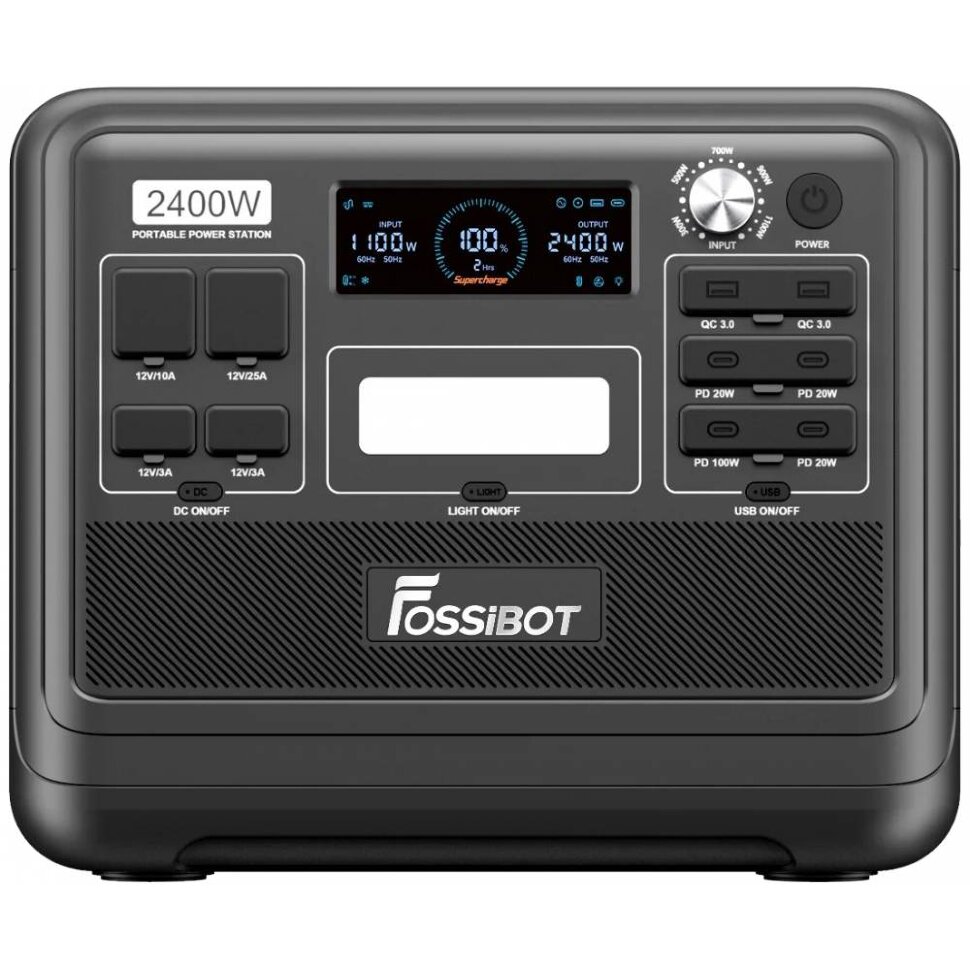 Зарядна станція Fossibot F2400 Black (2048 Вт·ч / 2400 Вт)