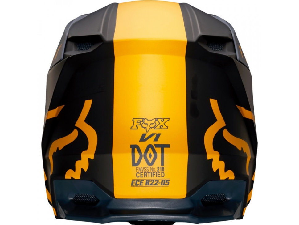 Мотошлем Fox V1 Mata Helmet Navy/Yellow