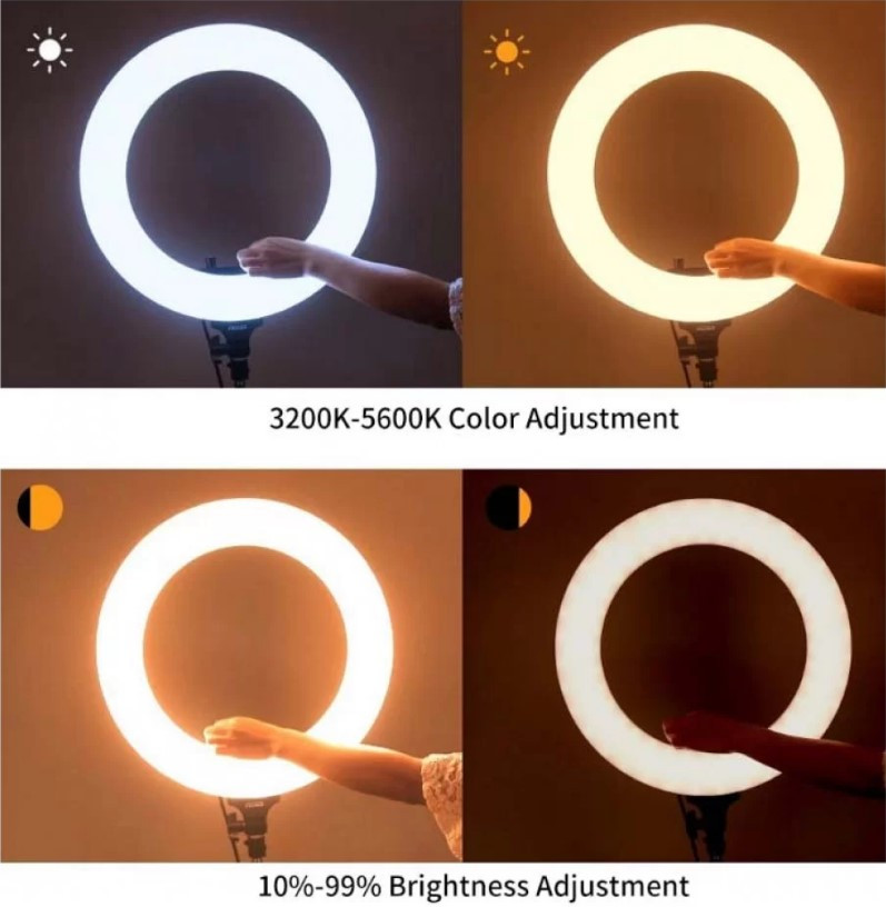 Кільцеве світло зі стійкою Tolifo R-48B-AC (58263)