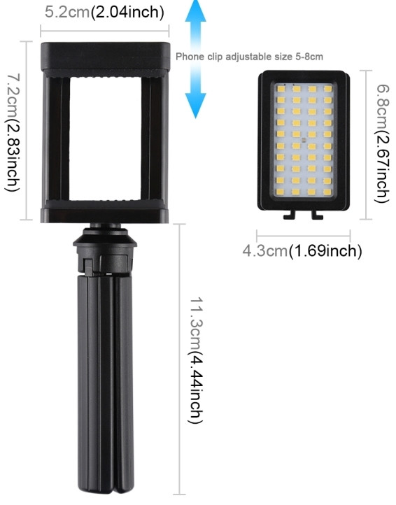 Штатив со светом для смартфона Puluz PU462B