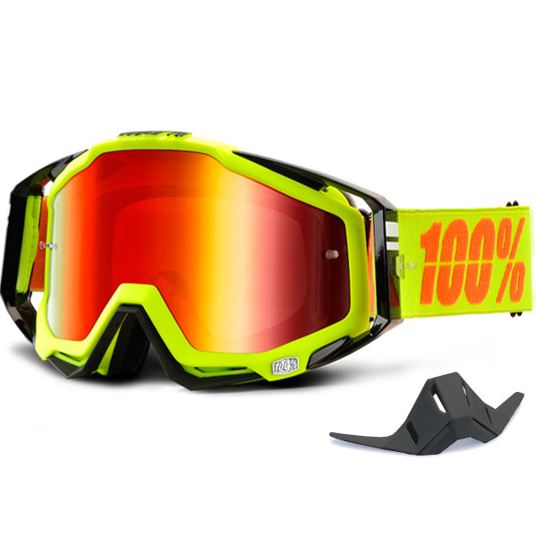 Мото очки 100% Racecraft Attack Yellow Mirror Lens Red (50110-026-02)