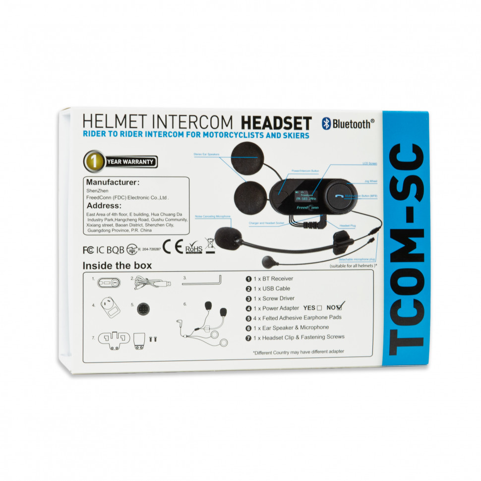 Мотогарнитура FreedConn T-COM-SC c FM радио и LCD экраном