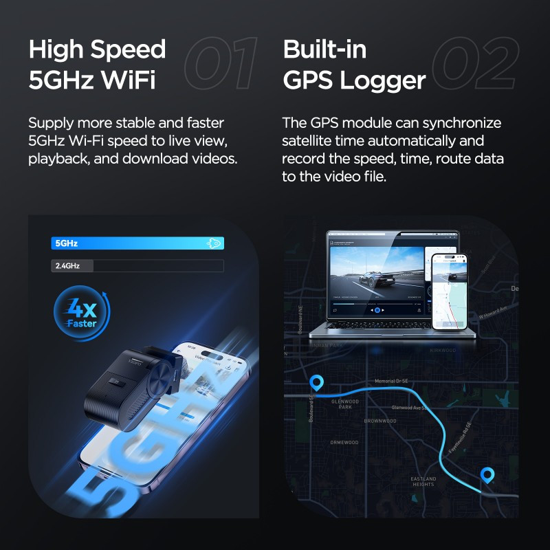 Видеорегистратор Viofo VS1 Mini 2K HDR с GPS и WiFi