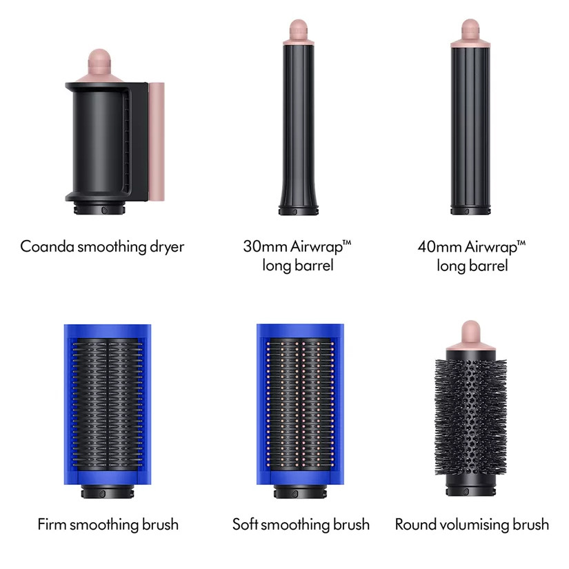 Фен Dyson HS05 Airwrap Complete Long Blue/Blush Gift Edition 2023 UK (460703-01)