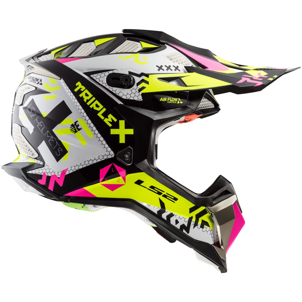 Мотошлем LS2 MX470 Subverter Triplex Black/Pink/Yellow