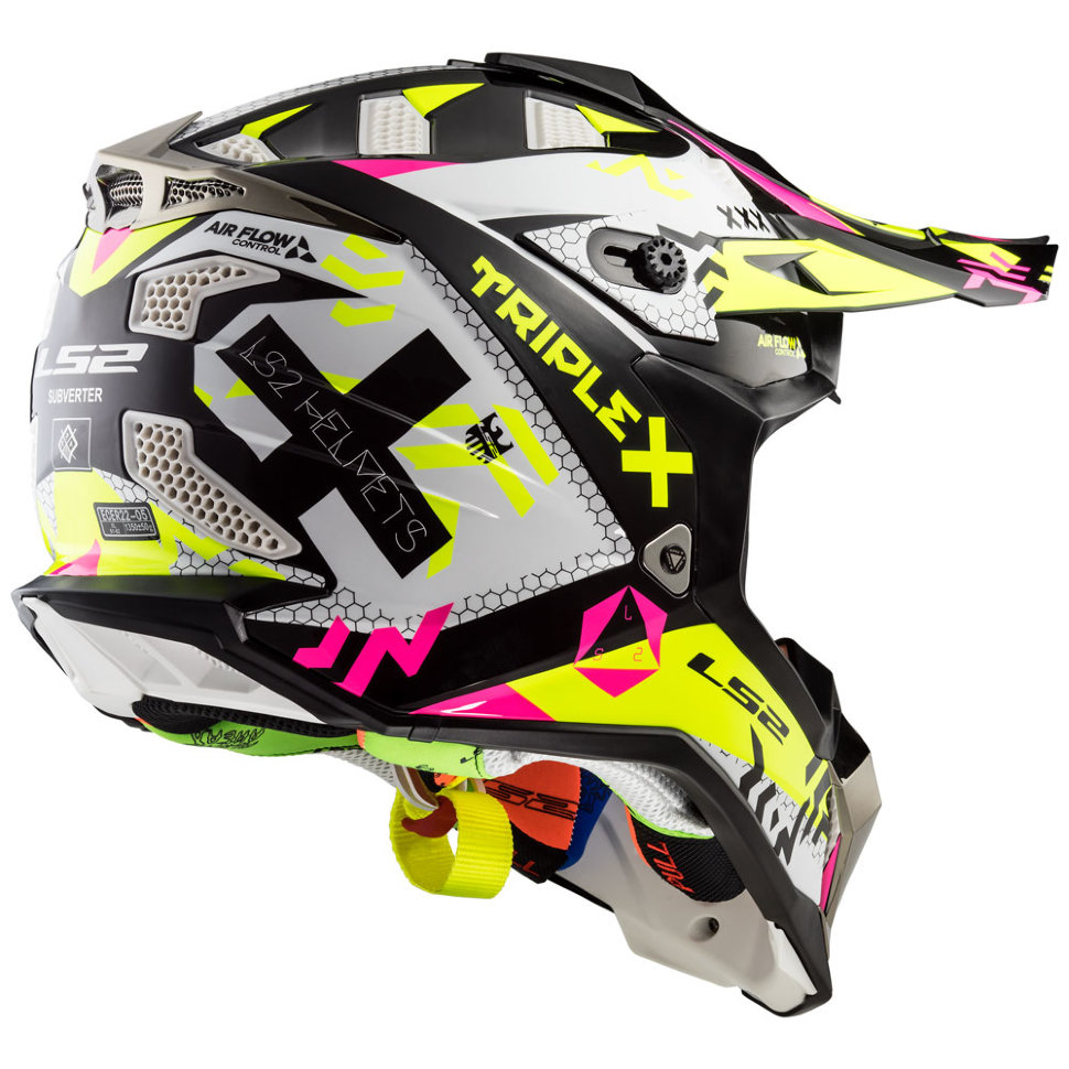 Мотошлем LS2 MX470 Subverter Triplex Black/Pink/Yellow