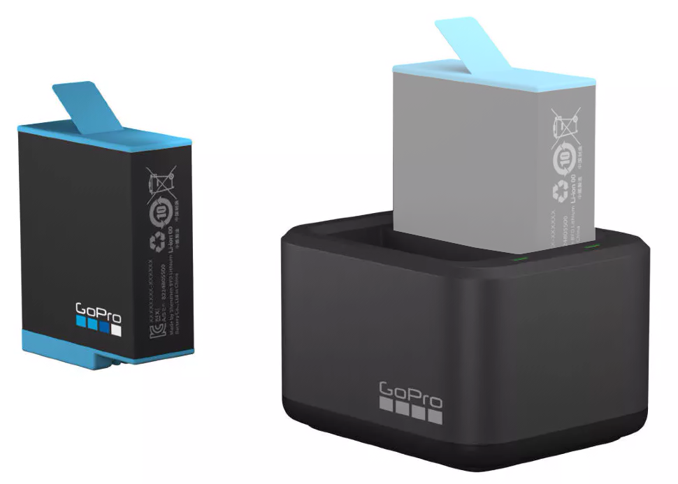Двойное зарядное устройство GoPro Dual Battery Charger + Аккумулятор для HERO 12, HERO 11, HERO 10, HERO 9 (ADDBD-001-EU)