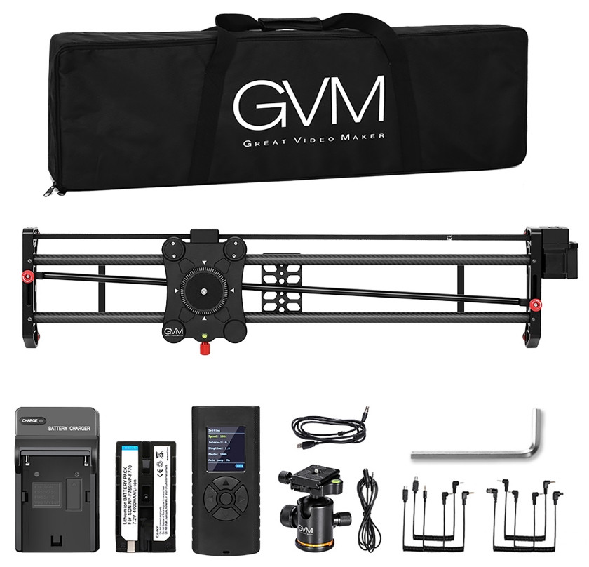 Слайдер карбоновый моторизированный GVM GR-120QD Professional 120 см.