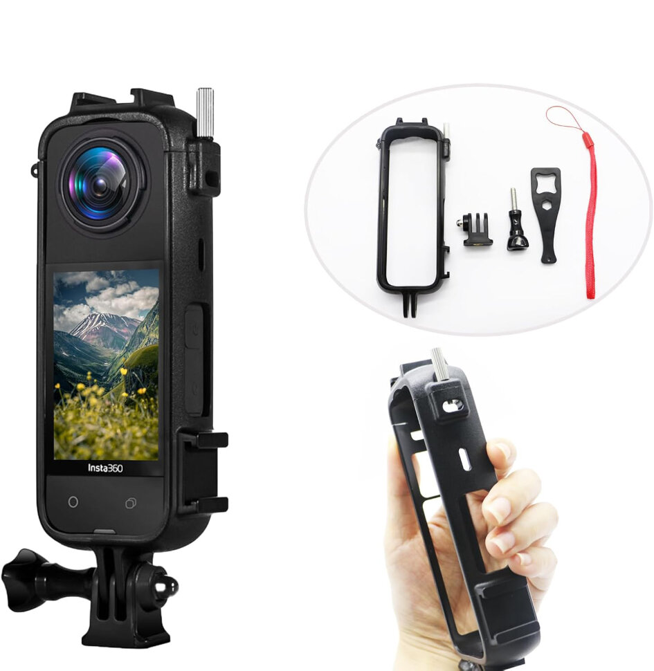 Универсальная клетка + силиконовая защита линз MSCAM для Insta360 X4
