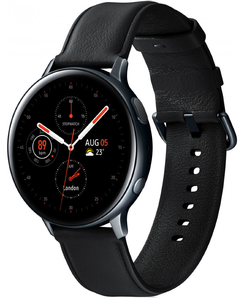 Смарт-годинник Samsung Galaxy watch Active 2 Stainless steel (R820) Black (SM-R820NSKASEK)