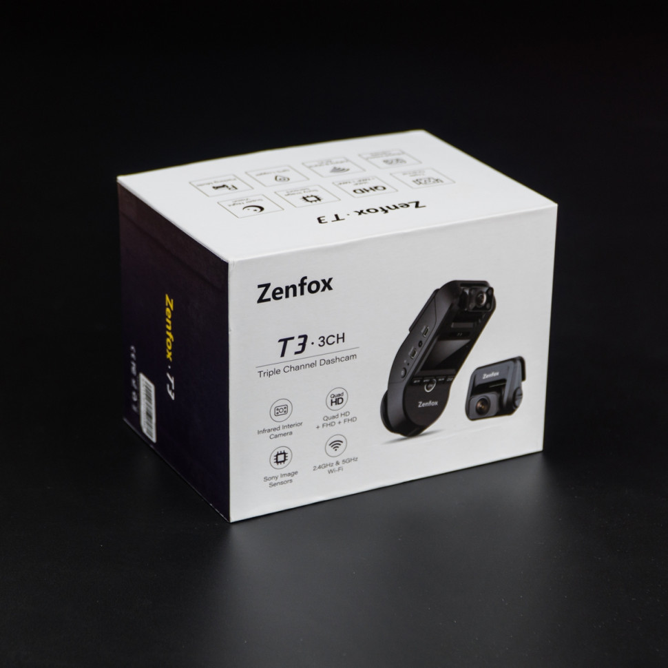 Видеорегистратор Zenfox T3 2CH двухканальный c GPS и камерой заднего вида