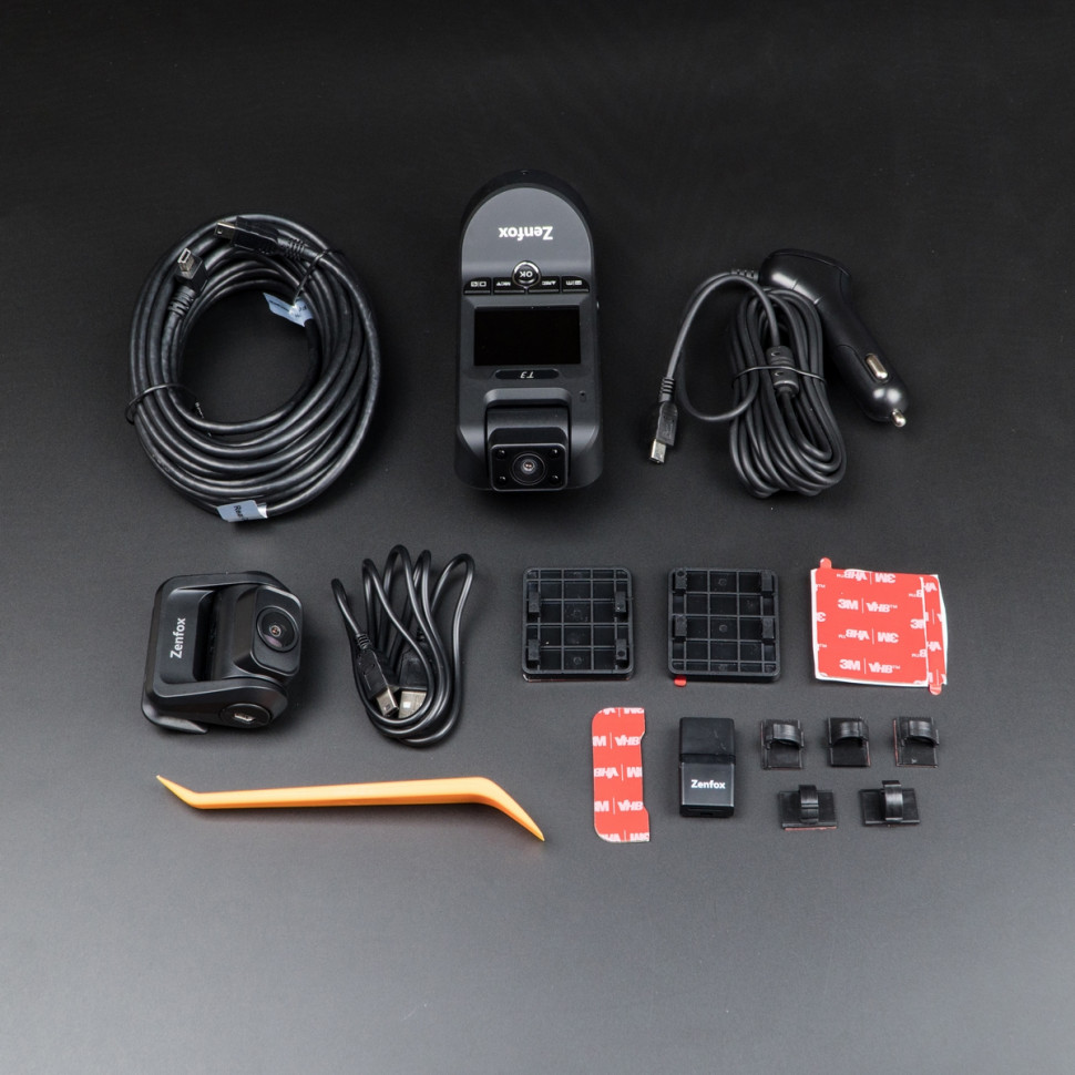 Видеорегистратор Zenfox T3 2CH двухканальный c GPS и камерой заднего вида