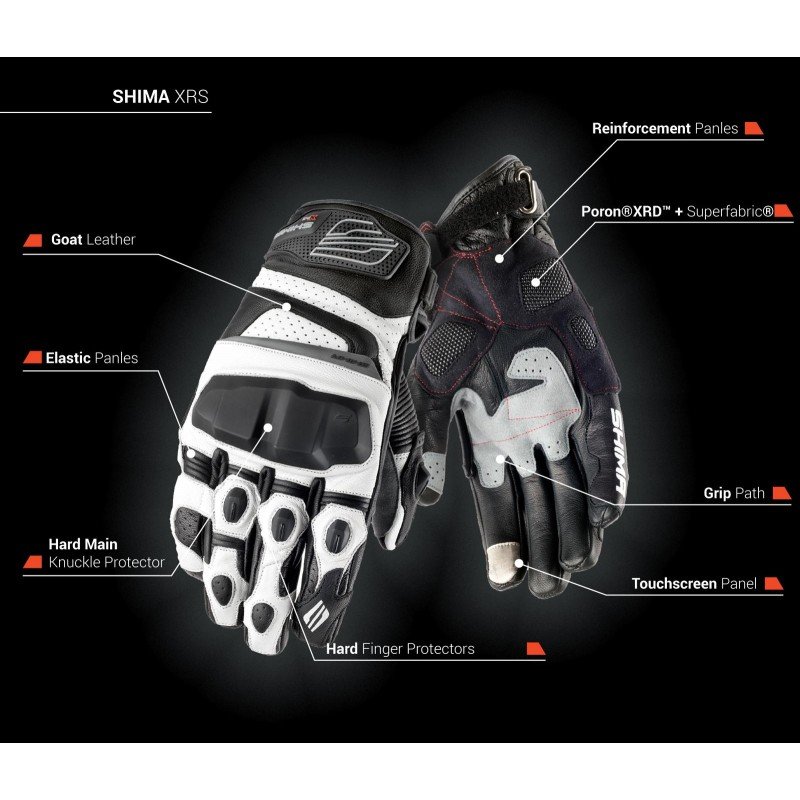 Мотоперчатки Shima XRS White
