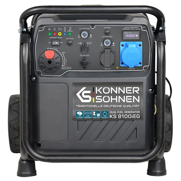 Двухтопливный инверторный генератор Konner&Sohnen KS 8100iEG (7.2 Квт)