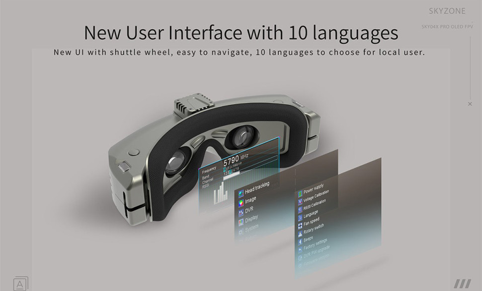 Відео окуляри для FPV Skyzone SKY04X PRO OLED 5.8G FullHD з приймачем SteadyView (SKY04XP)