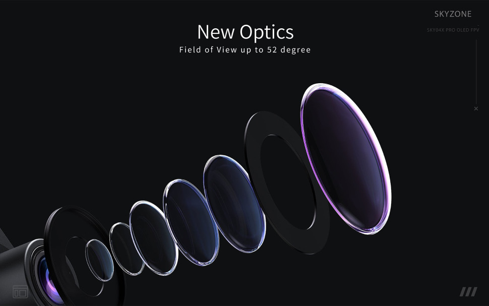 Відео окуляри для FPV Skyzone SKY04X PRO OLED 5.8G FullHD з приймачем SteadyView (SKY04XP)