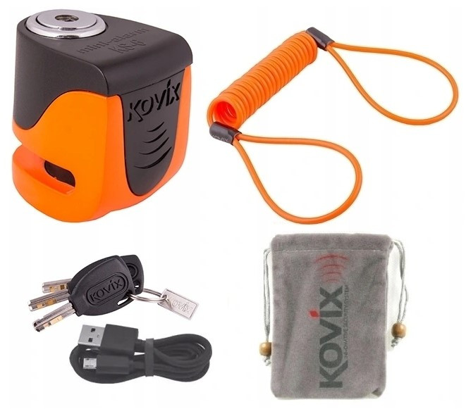 Мотозамок с сигнализацией Kovix KS6 FO Fluorescent Orange (KS6 FO)