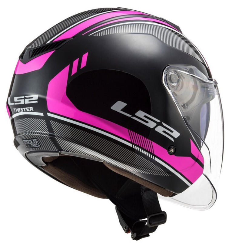 Мотошлем LS2 OF573 Twister II Flix Black Violet