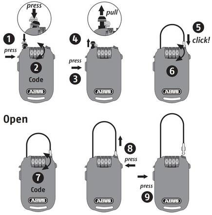 Противоугонный трос с кодовым замком ABUS 2502/85 C/SB Combiflex (725005)